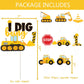 210 Pcs Construction 1st Birthday Decorations - Includes Plates Napkins Cups Cake Cupcake Toppers Banner Hanging Swirls Tablecloths Balloons