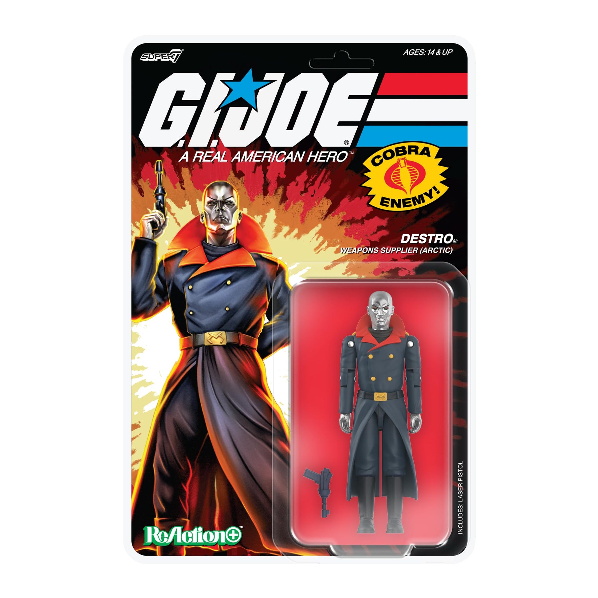 Super7 Reaction+ G.I. Joe Arctic Destro - 3.75" G.I. Joe Action Figure with Accessories - Classic Cartoon Collectibles and Retro Toys