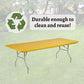 Kwik-Covers 6' Rectangle Plastic Table Covers 30" x 72", Bundle of 5 (Gold)