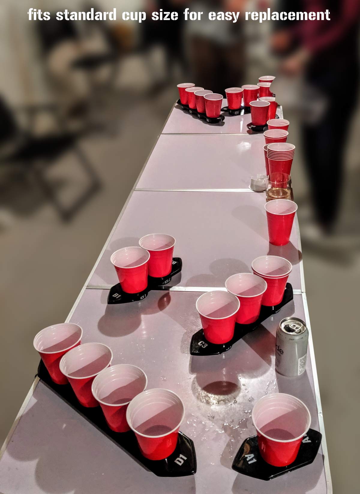 Tipsy Ships Beer Pong Set V2 - The Ultimate Battle Pong Party Game - 8 Ship Trays, 3 Ping Pong Balls Included. Fits Any Standard Plastic Cup, Battle