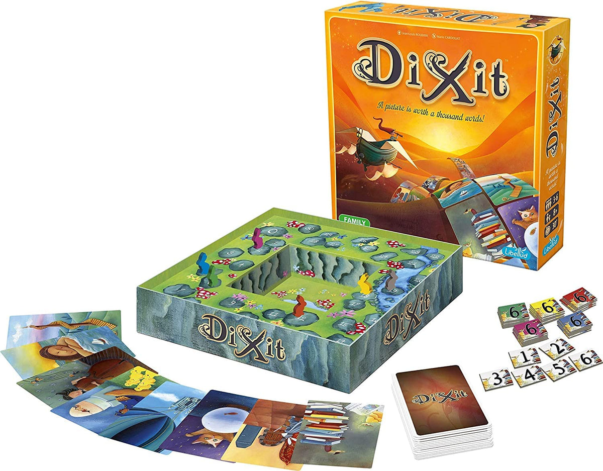 Dixit Board Game - The Award-Winning Game of Imagination and Creativity! Fun Family Storytelling Game for Kids & Adults, Ages 8+, 3-6 Players, 30