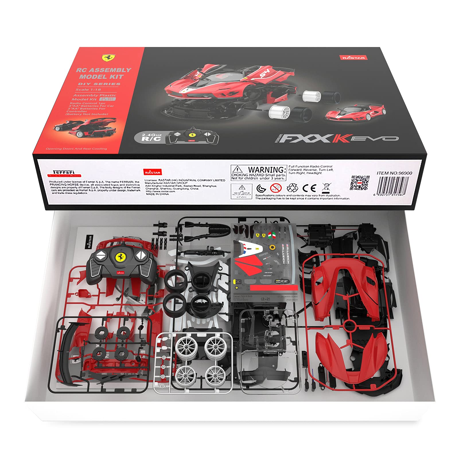 RASTAR Build Your Own RC Car Ferrari FXXK EVO Kit with Remote & DIY Decals