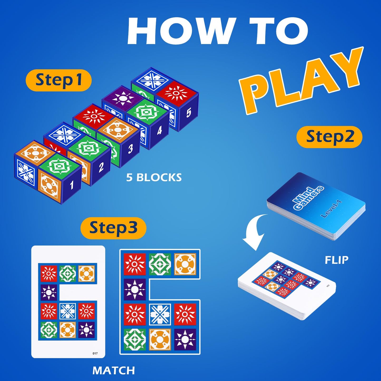 Puzzle Matching Games, Block Puzzle Games, Visual Recognition Matching Board Game, Family Night Board Game to Develop Kids Problem Solving Skills