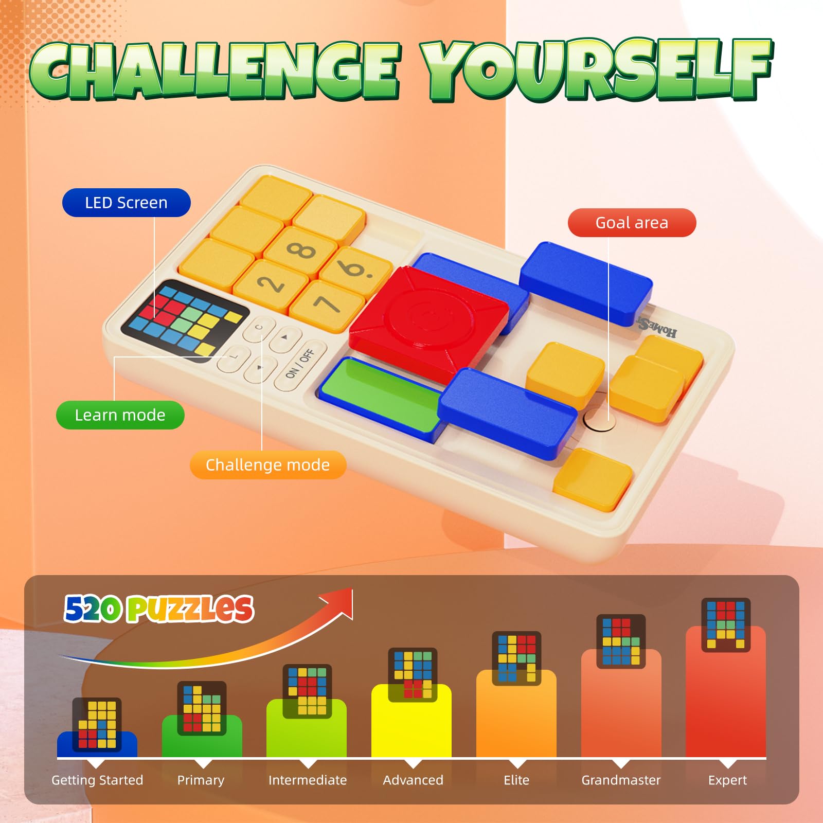 HOMESTEC Super Slide Puzzle Hand Held Travel Game