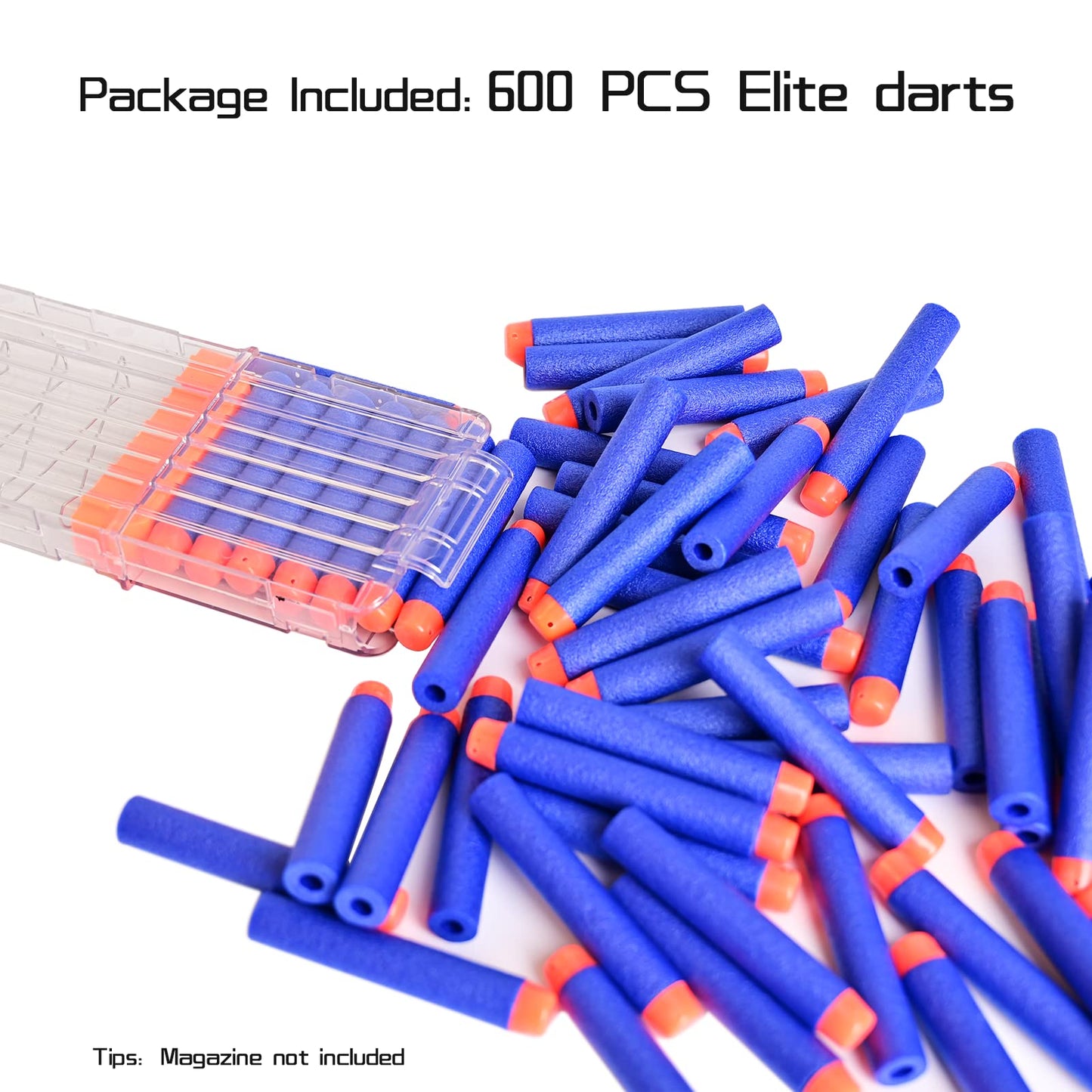 lififun 600-Dart Refill Pack Soft Darts for Nerf N-Strike Elite Blue