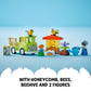LEGO DUPLO Town Caring for Bees & Beehives Preschool Kids’ Learning Toy, 2 Figures and a Drivable Truck, STEM Toy, Build-and-Rebuild Educational Set