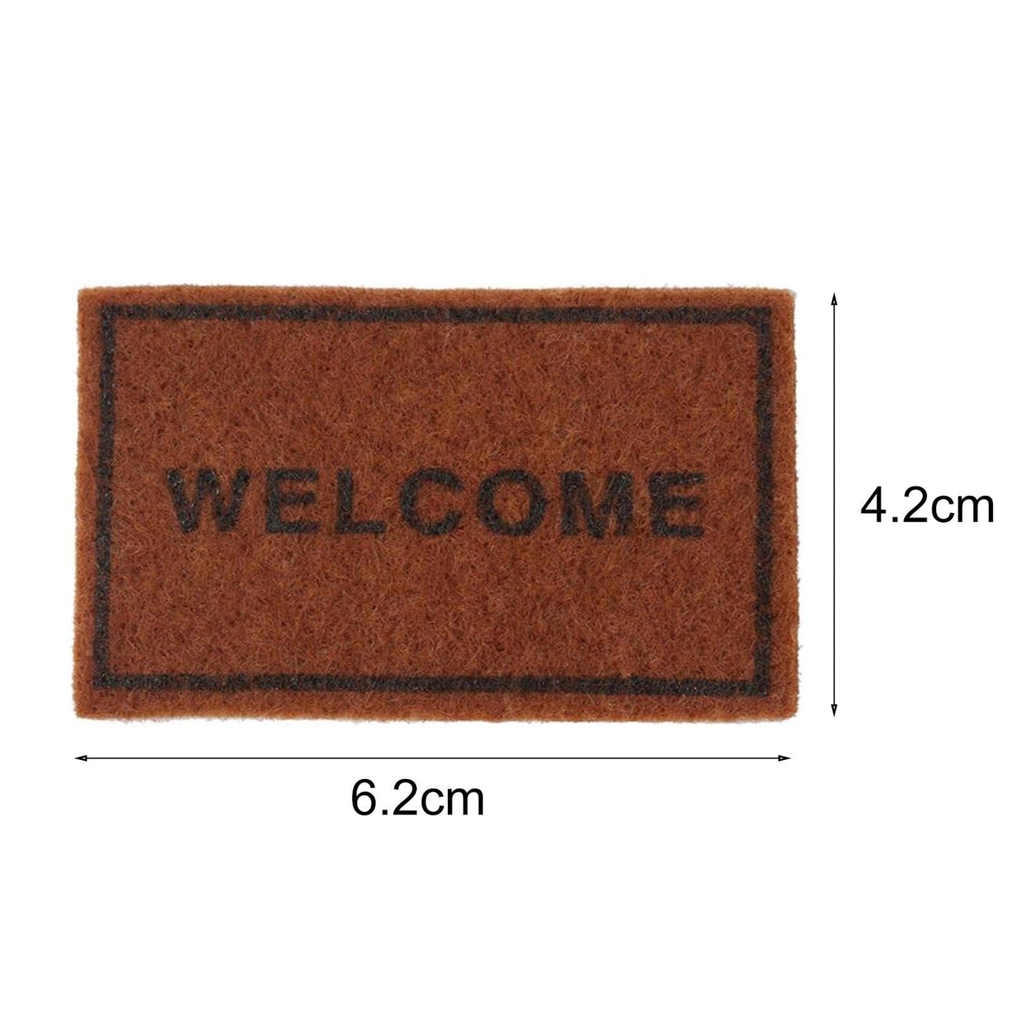 1Pc Brown 1/12 Miniature Welcome Mats Doormat Dollhouse Decoration Accessories, DIY Micro Scene Decor