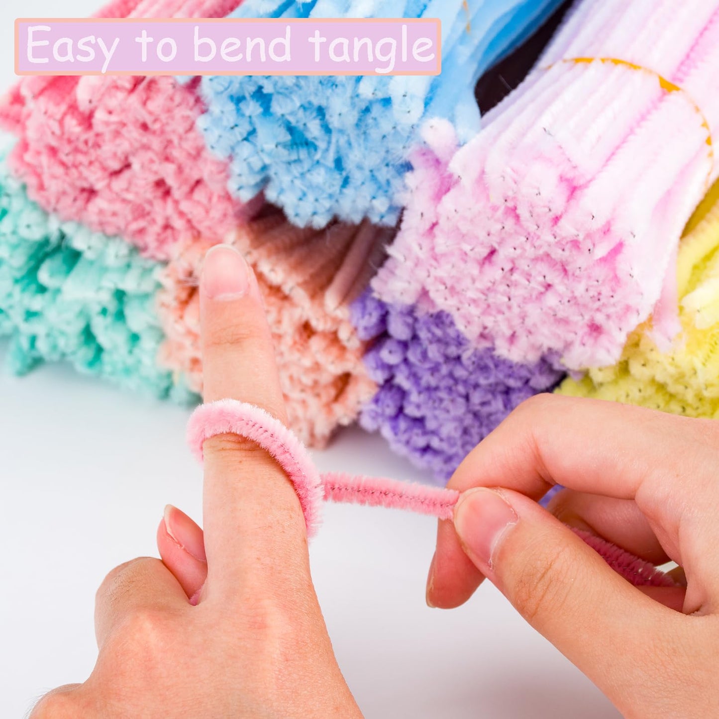 1400 Pcs Macaron Pipe Cleaners, Pastel Pipe Cleaners Craft, Pipe Cleaners Bulk 7 Colors 12 inch Chenille Stems Art Supplies for Projects Creative DIY