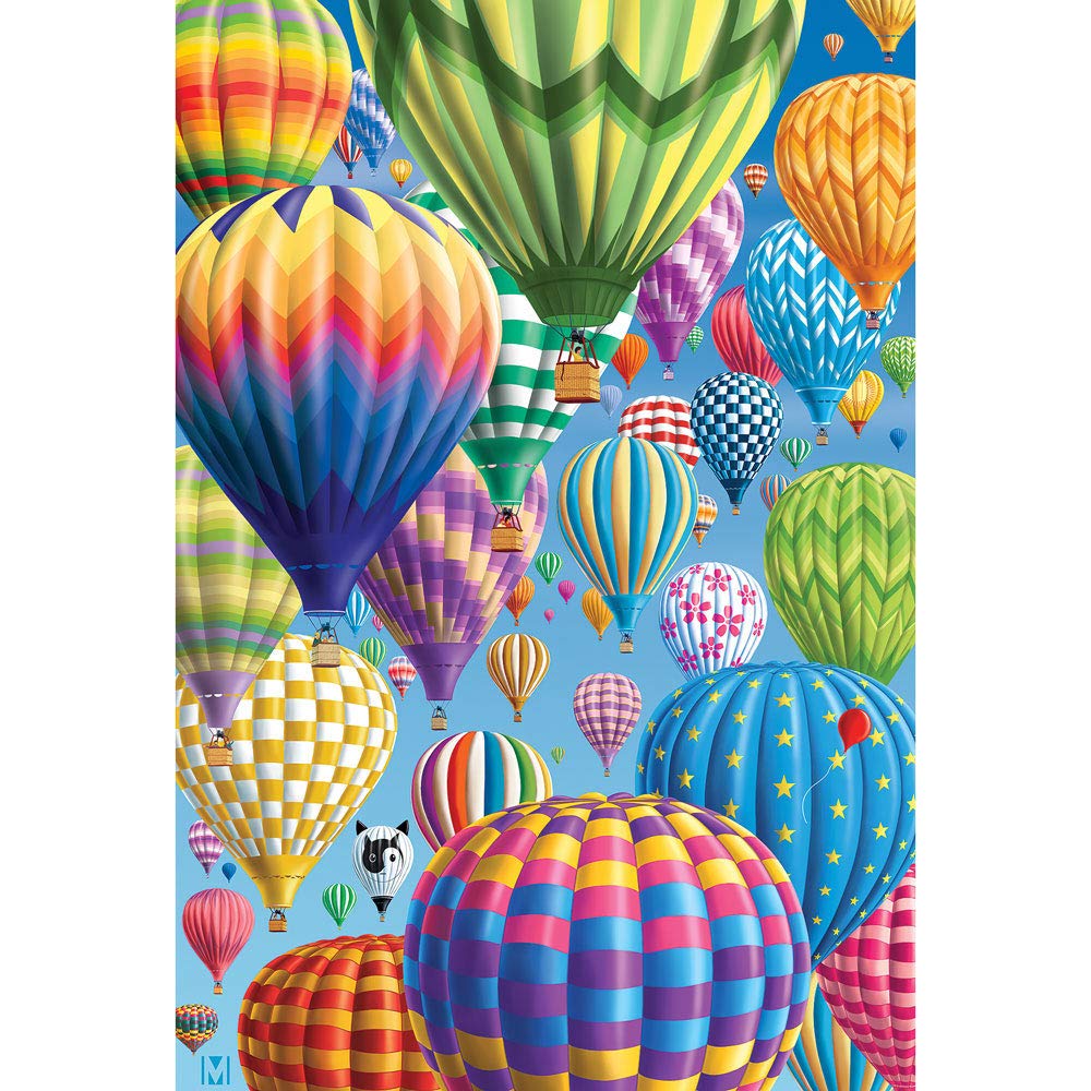 Bits and Pieces - 300 Piece Jigsaw Puzzle for Adults - Balloon Festival - Hot Air Balloon Collage Jigsaw Puzzle by Artist Michael David Ward