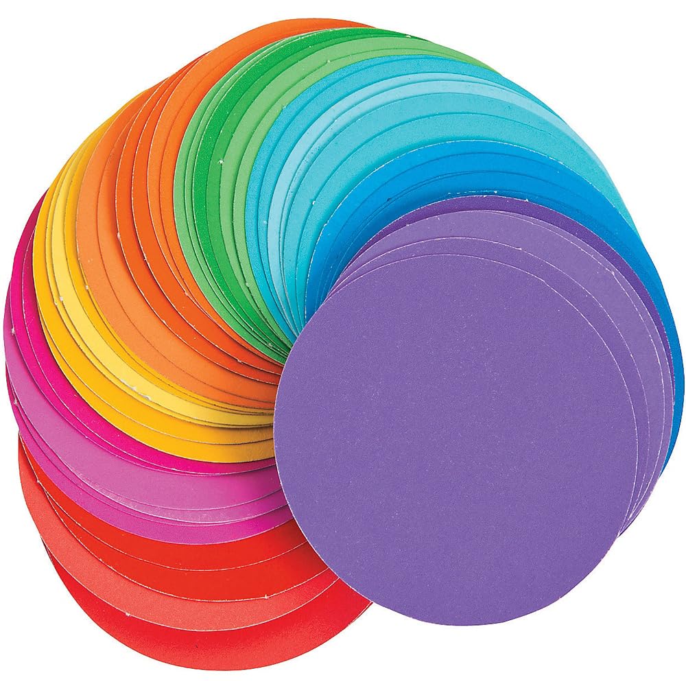 Fun Express Paint Chip Paper Circles - 1200 Pieces - Educational and Learning Activities for Kids