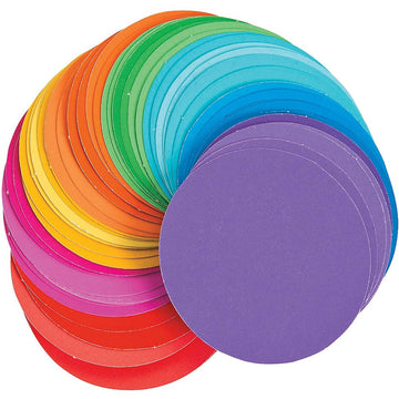Fun Express Paint Chip Paper Circles - 1200 Pieces - Educational and Learning Activities for Kids