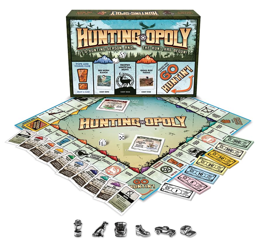 Hunting-Opoly Board Game - It’s Hunting Season and The Hunt has Begun! - for 2 to 6 Players Ages 8 and up
