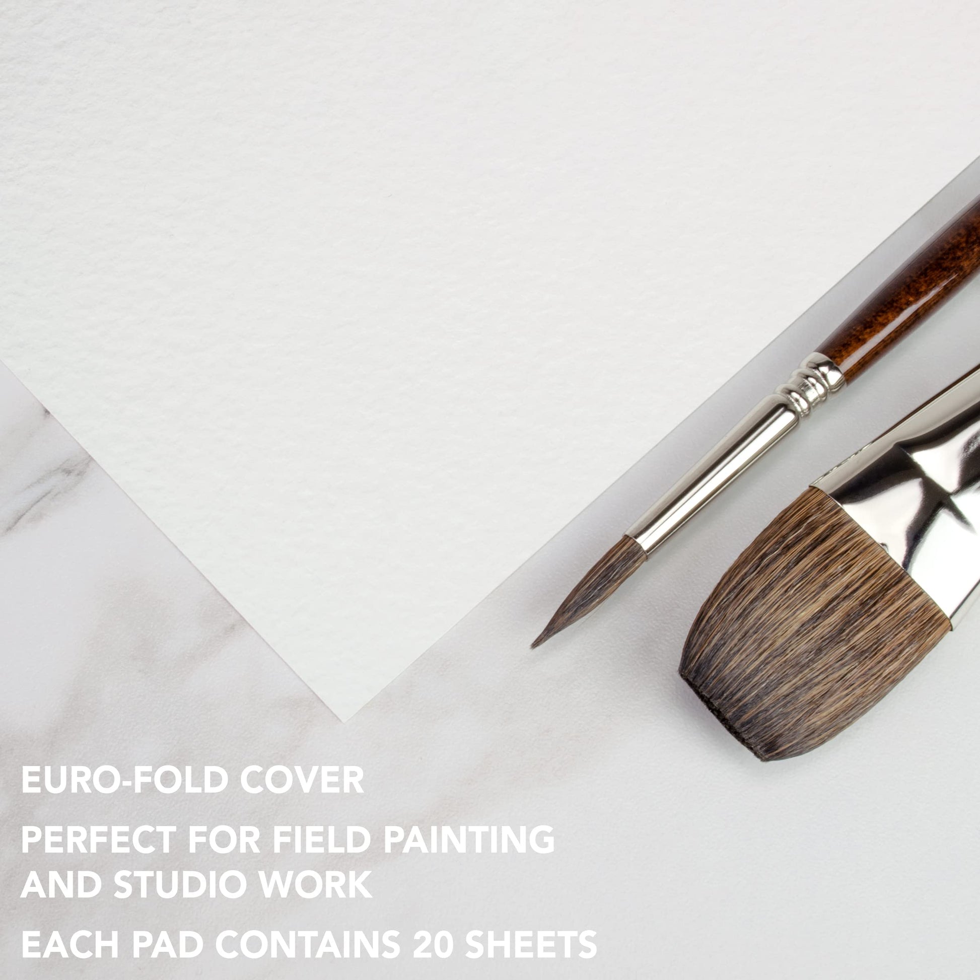 Fluid Watercolor Paper Fold Over Pad, 6 x 6 inches, 20 Sheets, 140 lb (300 GSM) Cold Press for Artist Painting and Wet Media