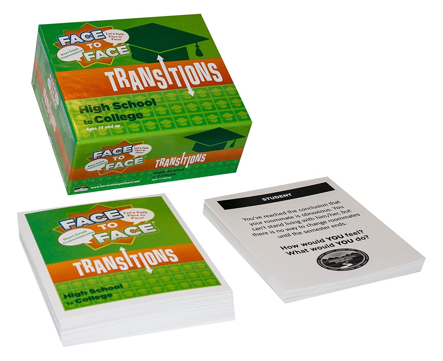 Harvest Time Partners Face to Face Transitions - High School to College Conversation Card Game, Conversation Starters for Students, Parents,