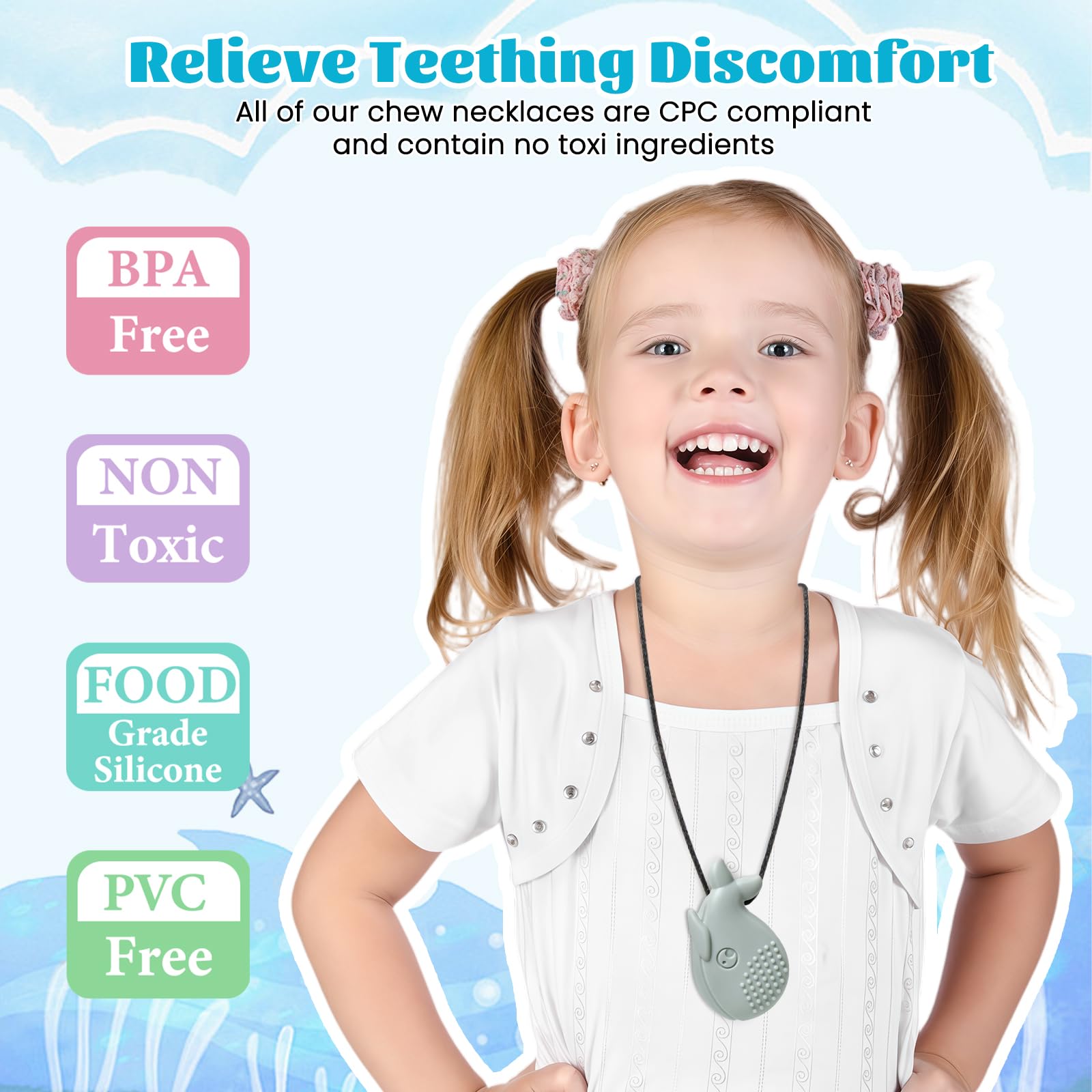 Suhunide Chew Necklaces for Sensory Kids - Specially Designed for Autism