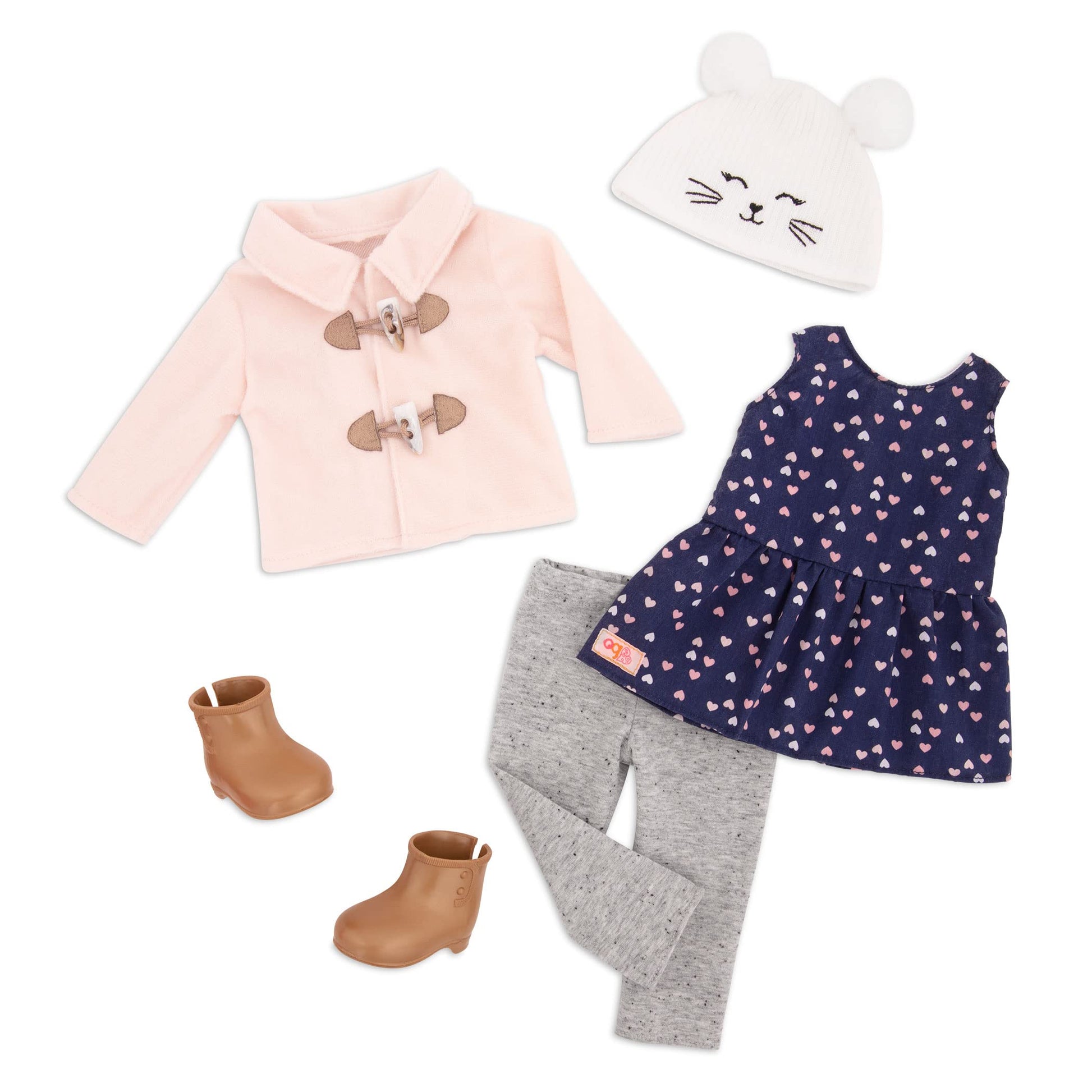 Our Generation - Outdoor Outfit - Duffle Coat - 18-inch Doll Clothes - Pretend Play - Toys for Kids Ages 3 & Up - Cheerfully Chilly