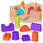 50 Ps Deluxe Sand Molds Tools Set, Sandbox Toddlers Toys, Beach Sand Castle Building, Indoor Outdoor Sensory Kids Play - Safari Animals, Mini Castles