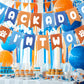 Blue Orange Birthday Decoration Banner, Blue Dog Birthday Party Decoration for 2nd Boys Girls Party Celebration