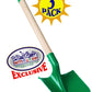 Matty's Toy Stop 31" Heavy Duty Wooden Kids Sand Shovels with Plastic Spade & Handle (Red, Blue & Green) Complete Gift Set Bundle - 3 Pack