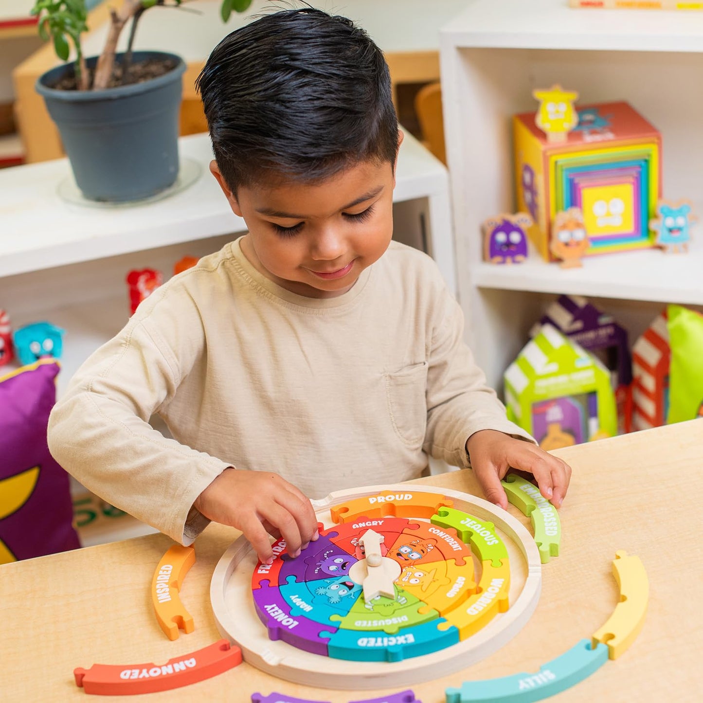 Open The Joy My Emotions Wheel: Emotional Intelligence, Mindfulness, and Learning Toy for Kids Ages 3 and Up