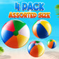 Inflatable Beach Balls (4-Pack) Rainbow Pool Ball Toys in 4 Assorted Sizes