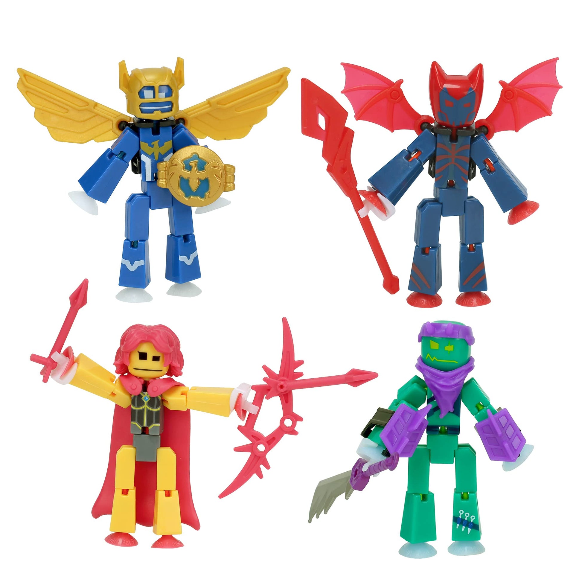 Zing StikBot Legendz Series 1 - Includes Valor, Ruebell, Dominus and Raze Oni - Collectible Action Figures and Accessories, Stop Motion Animation