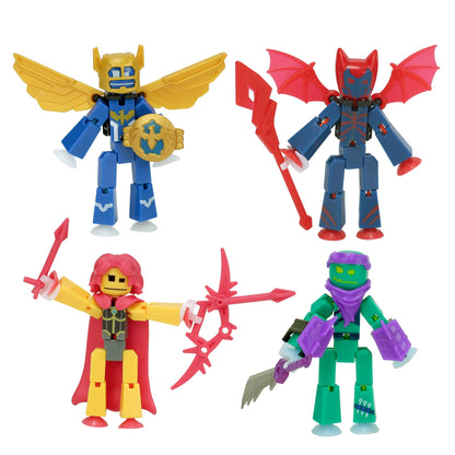 Zing StikBot Legendz Series 1 - Includes Valor, Ruebell, Dominus and Raze Oni - Collectible Action Figures and Accessories, Stop Motion Animation