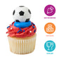DecoPac Soccer Rings, Cupcake Decorations, Soccer Ball Cupcake Toppers, Food Safe Cake Topper - 24 Pack