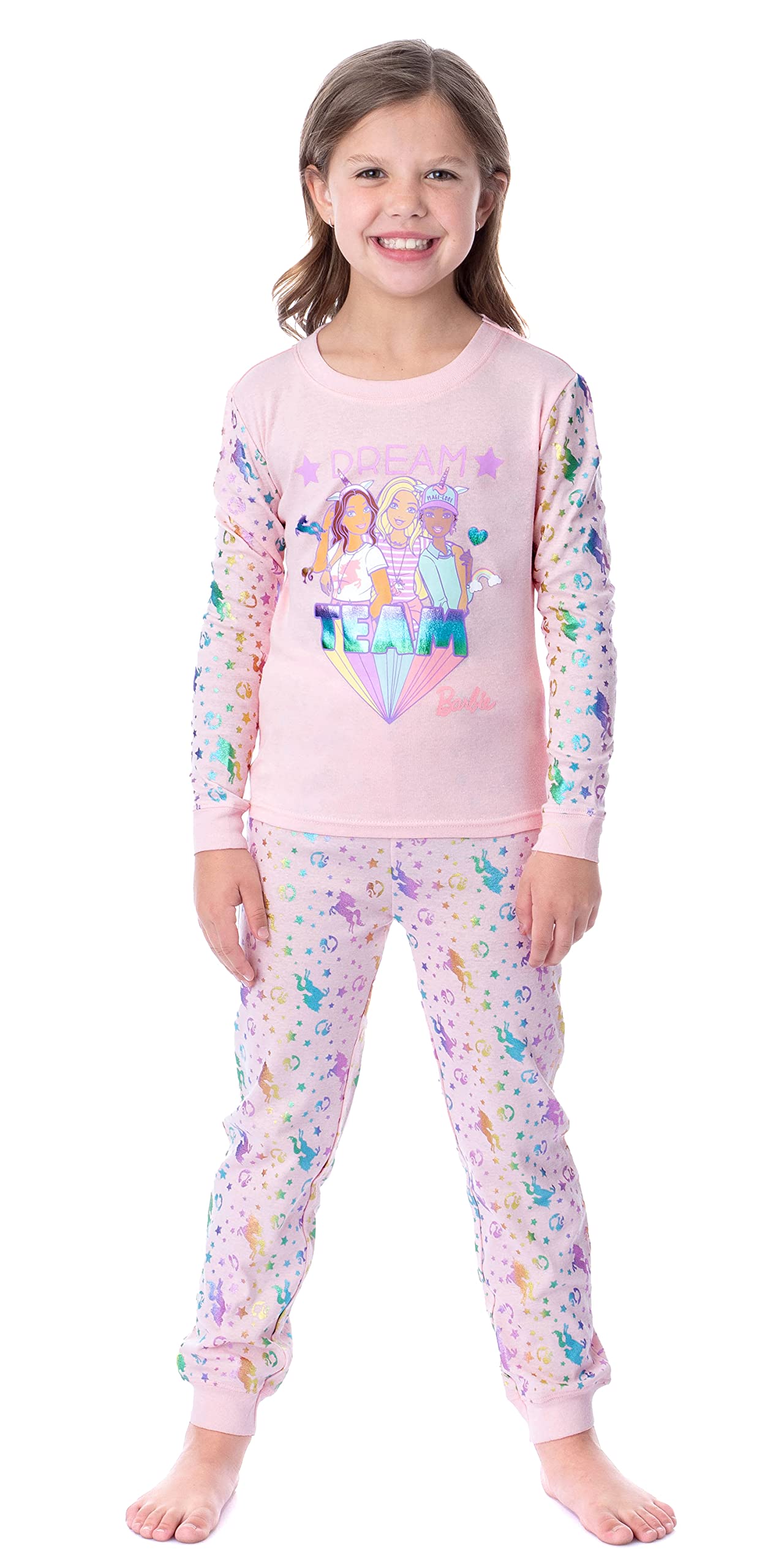 Mattel Girls' Barbie Dream Team Unicorn Best Friend Sleep Pajama Set (6)