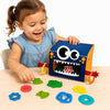 edusense Monster Feed Me Sensory Shape Sorter - 20 Washable Silicone Shapes | Fine Motor Feeding Toy for Toddlers 3+ | Occupational Therapist Designed