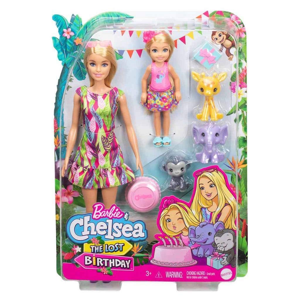 Barbie and Chelsea The Lost Birthday Playset Chelsea Dolls, 3 Pets & Accessories, Gift for 3 to 7 Year Olds