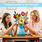 Flowers Bouquet Building Set with Vase Compatible with Lego, 691PCS Artificial Flowers for Home Decor, Wildflower Botanical Collection for Home Decor