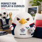 TDQNBKDG Cute Chubby Eagle Stuffed Plush Doll, Soft Embroidered Bird Throw Pillow Toy, Decorative Mascot Plush, for Family Friends All Occasions
