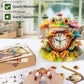 3D Wooden Puzzles for Adults, Frog Clock with Pendulum Model Kit, 3D Puzzles for Adults Room Home Decor DIY Wall Clock Kit, Holiday Birthday Christmas