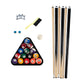Barrington Billiards 24-Piece Pool Table Kit with 57 Inch 2-Piece Cue Sticks, 16-Piece 2 1/4 Inch Billiard Ball Set, Triangle Rack, Bridge Stick, Rail