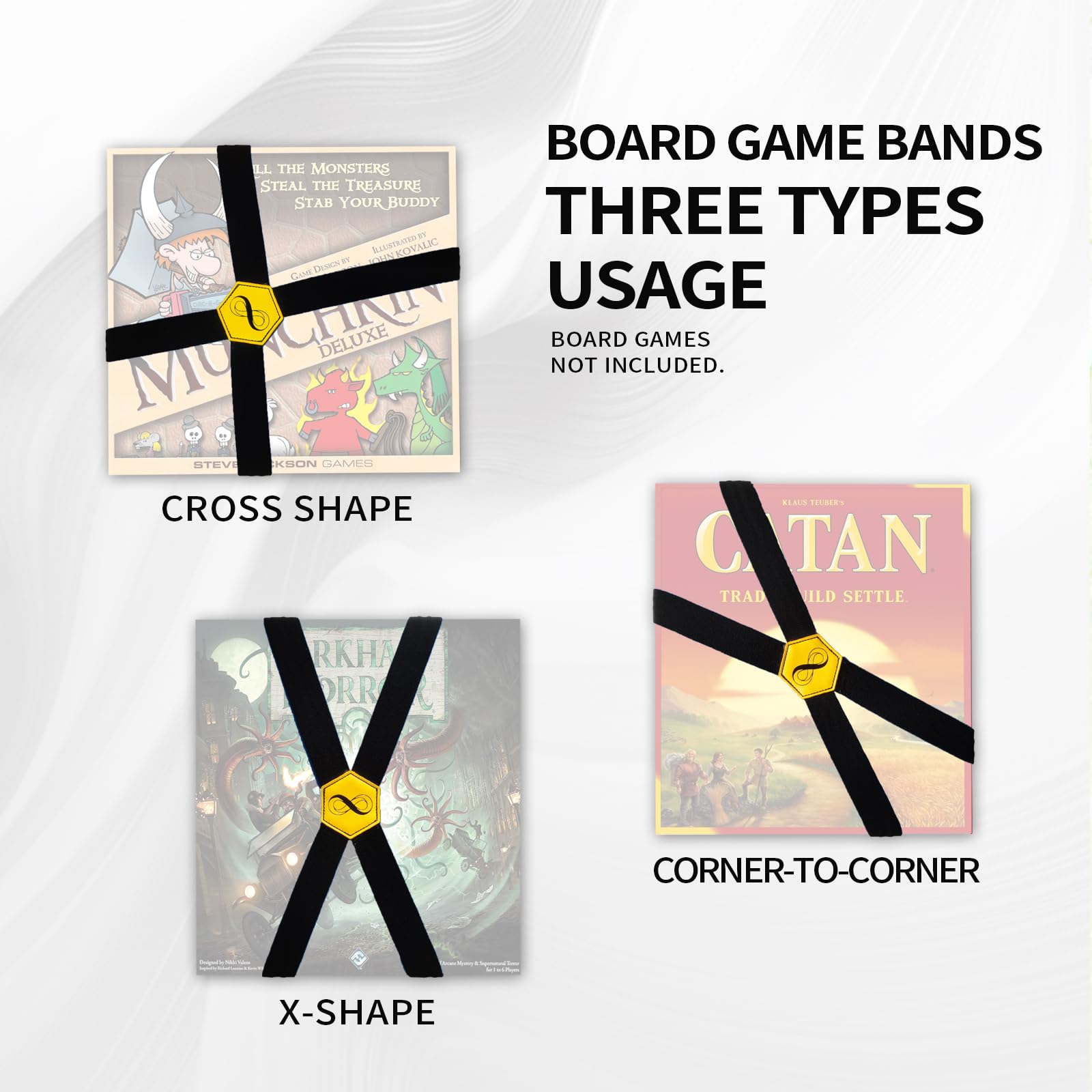Board Game Box Elastic Bands - Keep Board Games, Tabletop Games, RPGs,Card Games & Other Boxes Closed and Protected with Antiskid Textured During