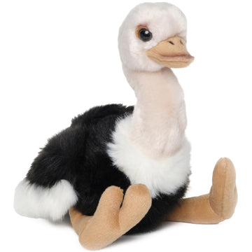 Bearington Ollie Ostrich Stuffed Animal - 9" Realistic Toy Ostrich Plush with Soft Fur, Floppy Body and Lifelike Details - Adorable Zoo Plushies