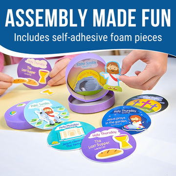 Fun Express Religious Holy Week Box Craft Kit - 3.5" x 1.75" (Pack of 6) - Ideal for Church, Sunday School & Home Projects
