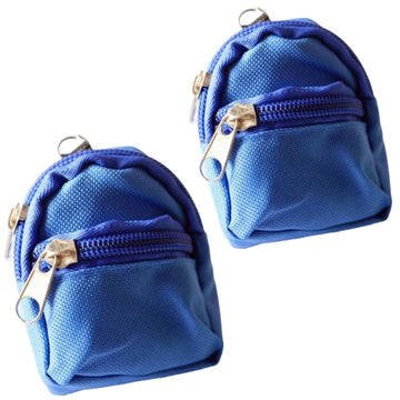 2Pcs Blue Mini Doll Backpack Bag Model Accessory for 1/6 Scale Décor,Simulation Mini School Bag Model,Accessories