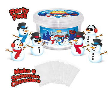 Build Buddiez Snowman - 6 Pack Party Bucket | DIY Craft Set with Putty & Accessories | Build, Decorate & Display Your Own Snowmen | Fun Winter