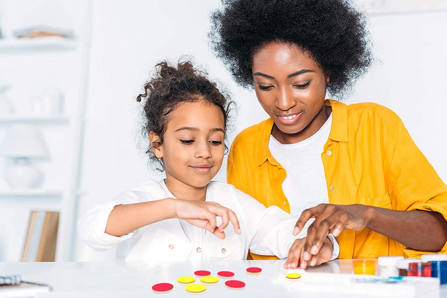 hand2mind Foam Two Color Counters Classroom Kit, Red and Yellow Chips, Double Sided Counters for Kids Math, Quiet Math Manipulatives, Elementary