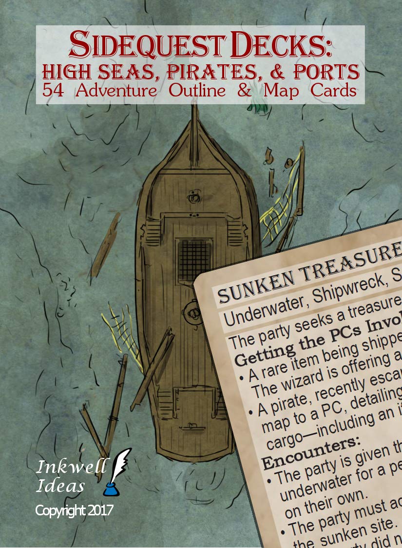 Inkwell Ideas Sidequest Decks: High Seas, Pirates, & Ports Tabletop Game