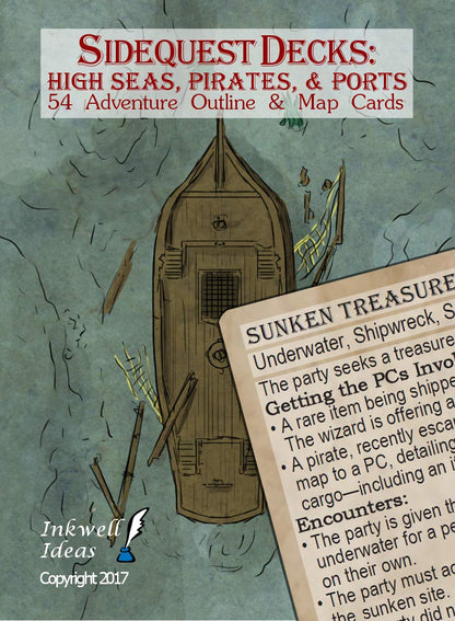 Inkwell Ideas Sidequest Decks: High Seas, Pirates, & Ports Tabletop Game