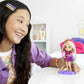 Barbie Extra Minis Doll & Accessories with Blonde Hair Wearing Shimmery Dress & Furry Shrug, 5.5-inch