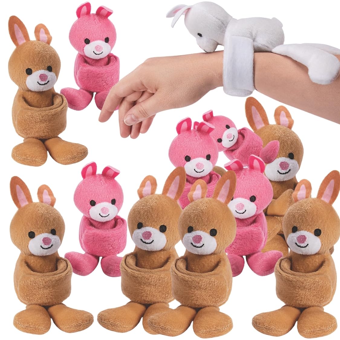 Fun Express Plush Hugging Easter Bunnies - Jewelry - 12 Pieces