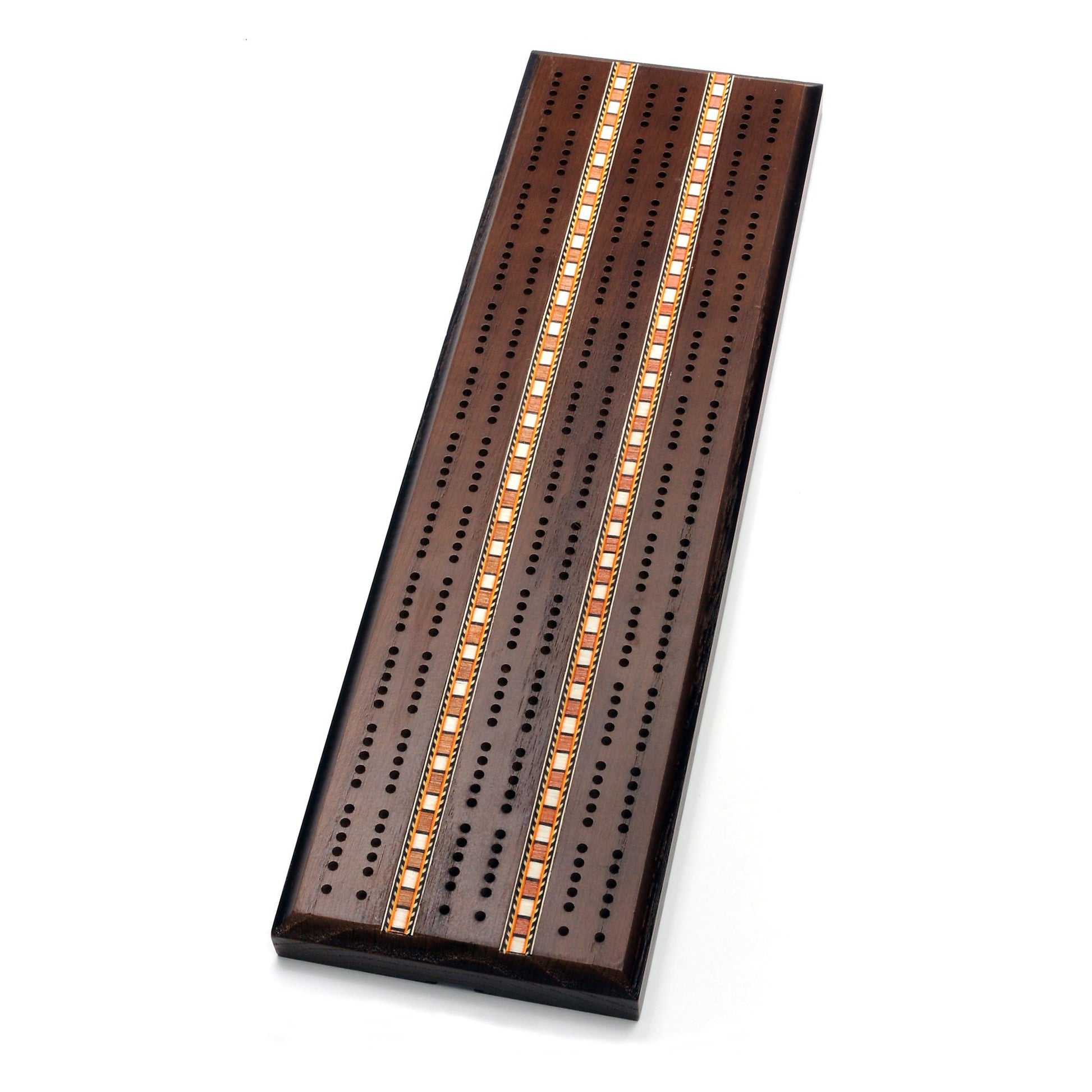 WE Games Classic Dark Oak Cribbage Board Set 3 Track Solid Wood Sprint Board with Metal Pegs, Family Games, Living Room Decor, Travel, Outdoor