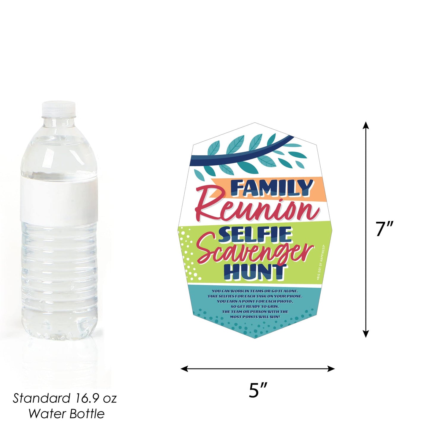 Big Dot of Happiness Colorful Family Reunion - Selfie Scavenger Hunt - Family Gathering Party Game - Set of 12