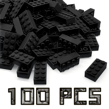 Classic Building Brick 2x4 100 Pieces, Compatible with LEGO 3001 Bulk Block Set, Creative Building Toy DIY, Suitable for Boys Girls and Teenagers Aged