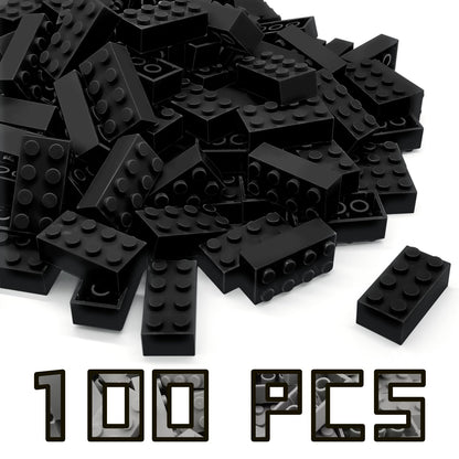 Classic Building Brick 2x4 100 Pieces, Compatible with LEGO 3001 Bulk Block Set, Creative Building Toy DIY, Suitable for Boys Girls and Teenagers Aged
