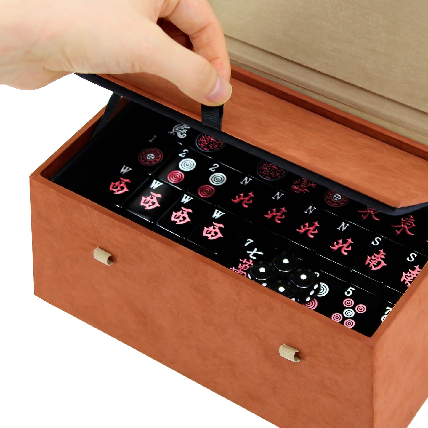 AzulHome Premium American Mahjong Gift Collection - 166 Engraved Numbered Tiles (1.2'', Tiles Only No Racks and Plusher), Luxury Gift Box - Western
